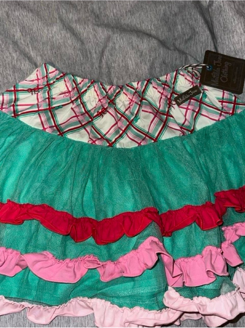 Matilda Jane Teal, Pink & Red Layered Ruffle Skirt